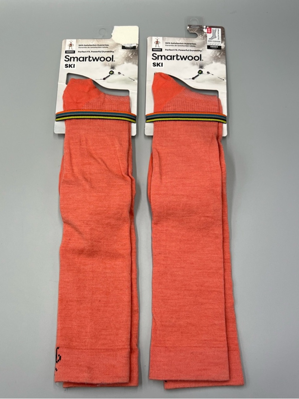 2 Pairs! Smartwool Ski Over-The-Calf Merino Zero Cusion Socks, Unisex Sz XL